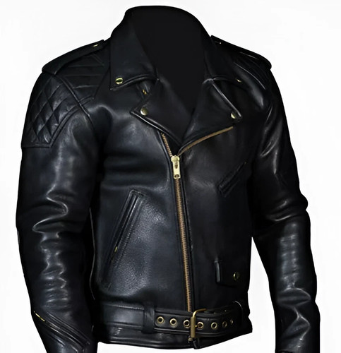 Mens cowhide leather quilted - leather,