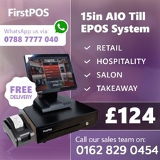 FirstPOS 15in Touch Screen EPOS POS Cash Register Till System Pub and Bar