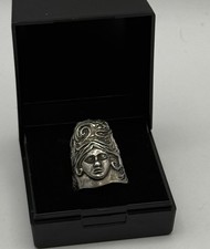 Silver Thimble Depicting Medusa Boxed