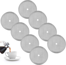 8 Pack 2.75In Replacement Stainless Steel Reusable Cafetiere Coffee Press Filter