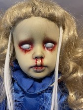 OOAK Creepy Horror Doll Ghost Girl Pale Features With Blood 🩸