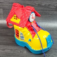 Vintage Fisher-Price Play Family Schoolhouse Shoe Clock Toy