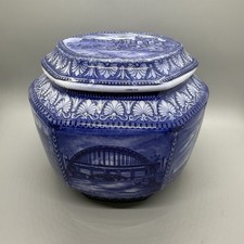 Antique Maling Ringtons Pottery Castle Pattern Tea Caddy Made In Northumberland