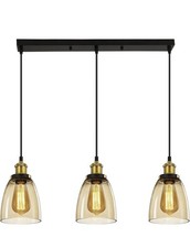 3 Light Cognac Glass Pendant