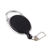 Retractable Keyring Key Chain ID Badge Holder 80cm Extendable Rope Carabina Clip
