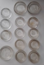 Mixed Lot of 14 Vintage Caster Cups Clear Glass Furniture Clear Coasters Cups
