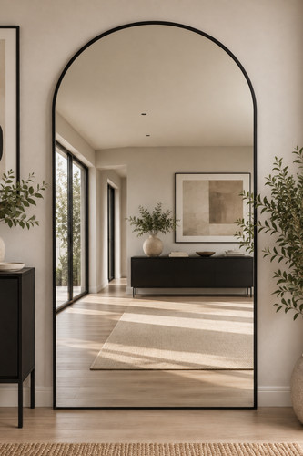 Large black framed arched - framed,