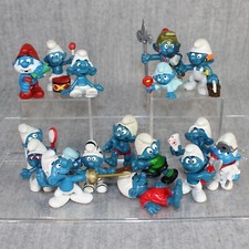 SMURFS Peyo Bully Schleich 15+ Figure Vintage PVC 1980s Collectible Toy Lot 1987