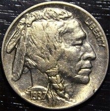 1937 D Buffalo Nickel 5c