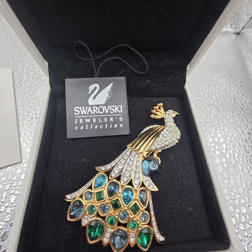 Swarovski swan stamp peacock - swarovski,