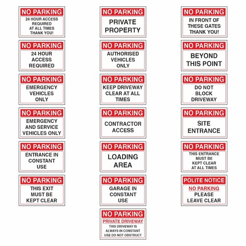 Parking signs various - no,