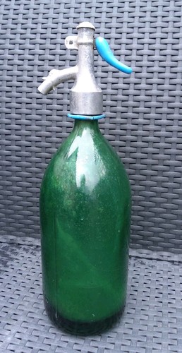 Vintage green glass french - green,