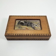 Vintage Wooden Box with BADGER