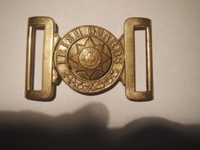 Vintage Irish Guards Two Piece Brass Belt Buckle
