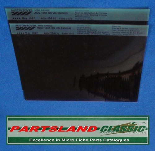 Parts microfich slide set - microfich,