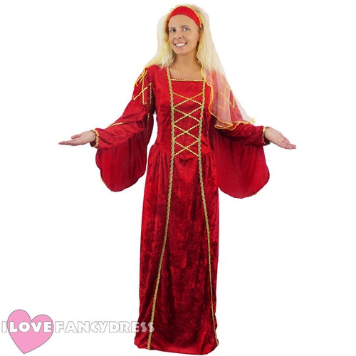 Ladies red tudor queen - ladies,