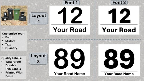 House number bin labels - house,