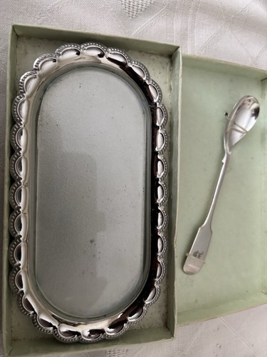 Small silver cut glass - &,