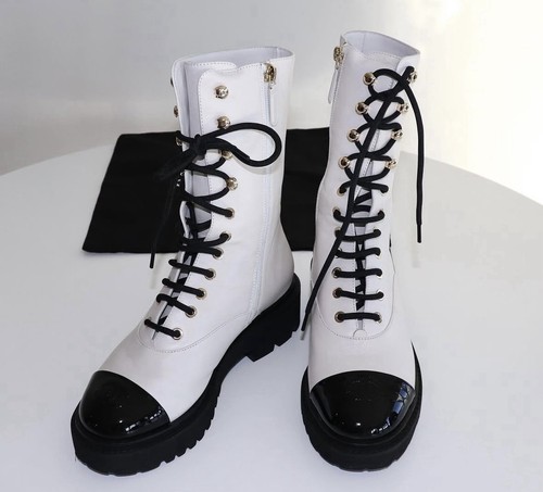 Chanel calfskin lace boots - chanel,