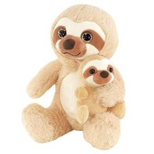 Mum and Baby Sloth Soft Toy Plushy Kids Bedroom Decor Sloth Teddy Stuffed Animal