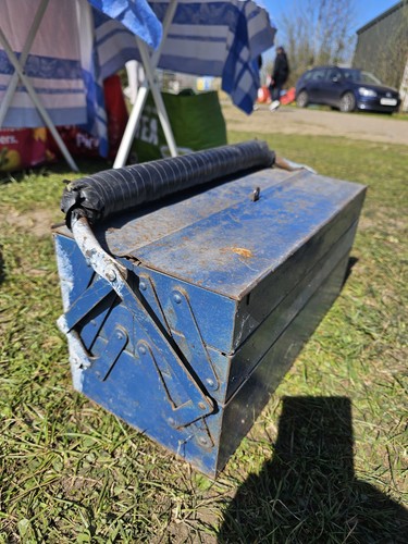 Antique blue toolbox - blue,