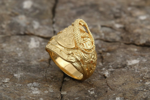 Heavy gold saddle ring - heavy,