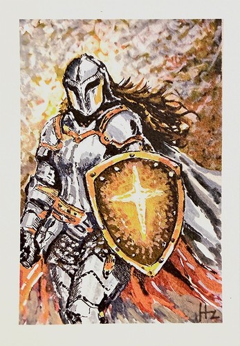 Fierce woman knight - knight, fantasy
