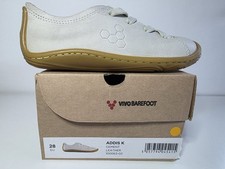 Vivobarefoot Addis K White Cement Children Kids Barefoot Shoes Size EU28 UK10