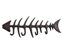 Cast Iron FISH Bones Wall Hooks 47cm