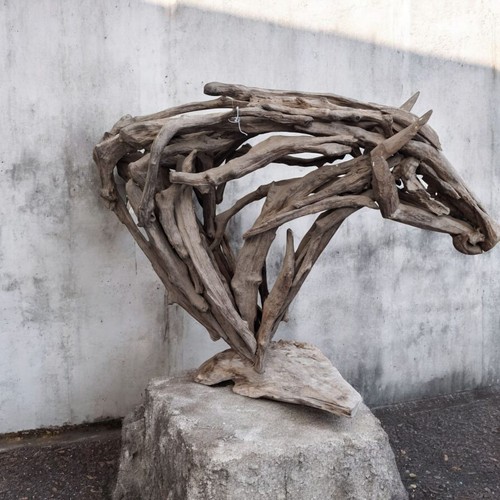 Driftwood horse sculpture - driftwood,