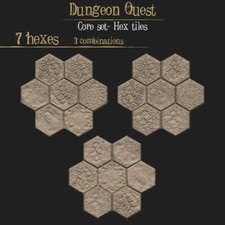 Hex Dungeon Tiles x7 Fantasy