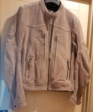 HEIN GERICKE Beige Real Suede Leather Motorcycle / Bikers Jacket Worn Once Sz M