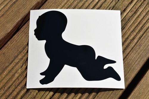 Baby crawling vinyl decal - crawling,