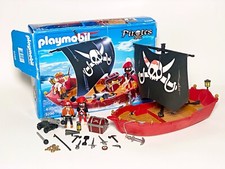 Playmobil Pirates Skull & Bones Red Corsair (5298) Pirate Ship Box Figures Canon