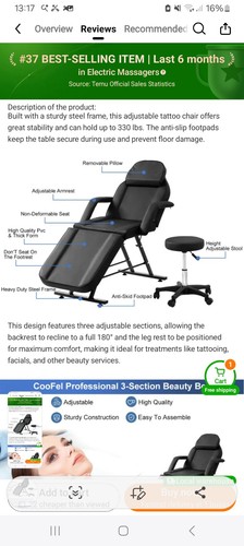 Tattooing bed and massage - tattooing,