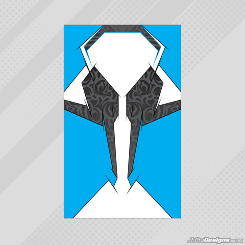 Tribal blue trolley sticker - tribal,