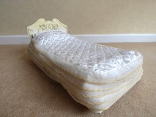 Vintage 1968 Sindy Bed & Bedclothes 12SA3, Satin 5 Frill Bedspread, Pedigree VGC