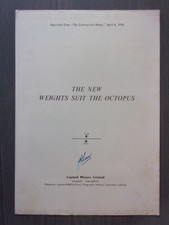 LEYLAND OCTOPUS Truck orig 1956 UK Mkt Road Test Brochure