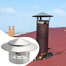 75-200mm Fireplace Chimney Caps Roof Cowl Metal Top Hat Flue Rain Cap Cover UK /