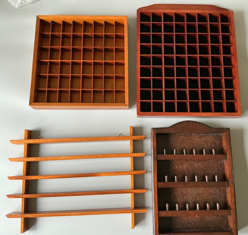 Wooden thimble display racks - 4,