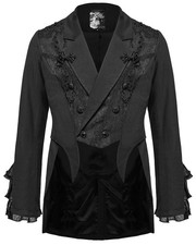 Punk Rave Mens Gothic Steampunk Gentleman Embroidered Tail Coat Dress Jacket