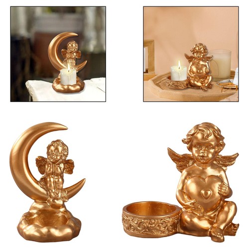 Angel statue tea light candle - statue,
