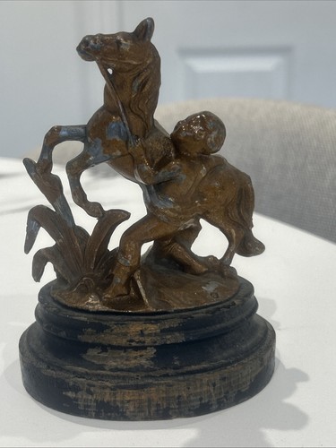 Antique boy with - antique, spelter