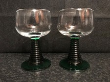 2 Luminarc Green Beehive Stem Wine Glasses New