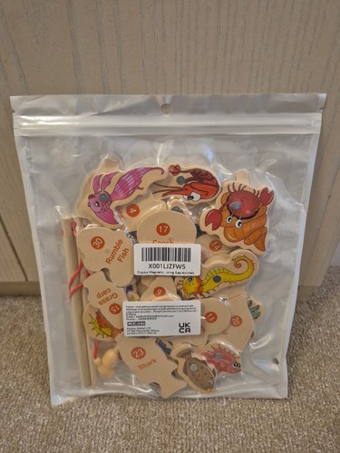 Wooden magnetic fishing game - wooden,