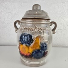 Vintage German Rumtopf Stoneware Fruit Design Pot 865-31 West Germany with Lid