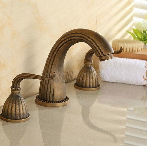 Antique brass widespread - widespread, 3