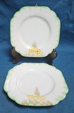 Pair of Melba Bone China Square Tea  Plates  - Floral  pattern 5117