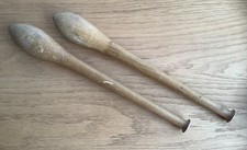 Vintage Wooden Indian Clubs. Two Wooden Exercise Clubs 400 grams approx - USED