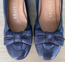 BNIB Hispanitas Patent Leather Low Wedge Heels. UK 6.  Colour Humo (Smoke). £100